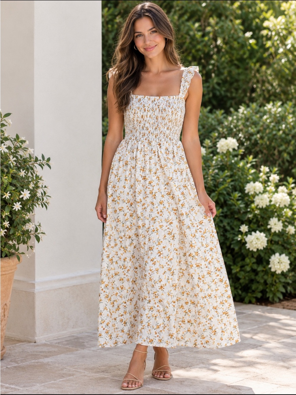 REFORMATION Linen Tavi Dress in floral Adagio Size S - $248.